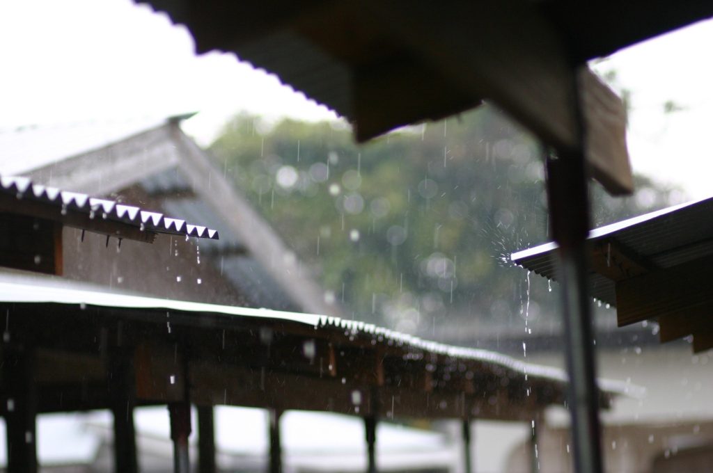 雨の日の屋根の写真