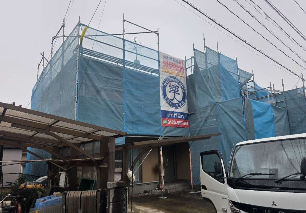 岡山市南区　O様　外壁シリコン、屋根フッ素、サイディング、スレート