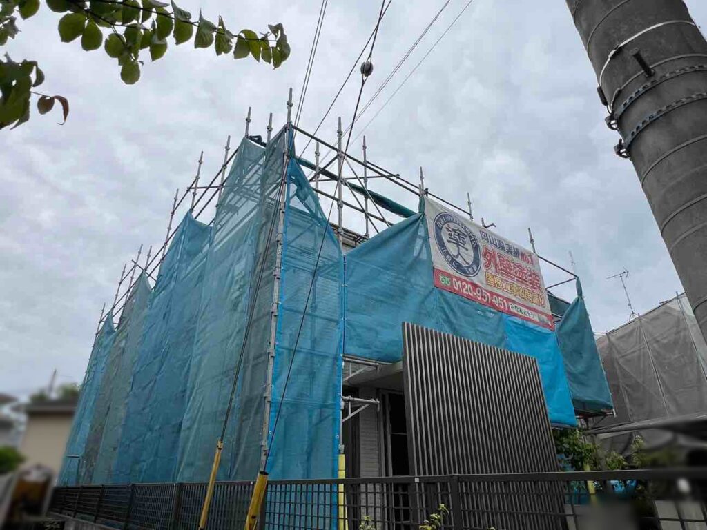 岡山市南区Ｍ様外壁塗装屋上ウレタン塗膜防水工事外壁サイディングフッ素