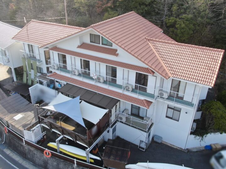 外壁塗装　屋根塗装　3年定期点検　岡山県瀬戸内市ペンション　T26007