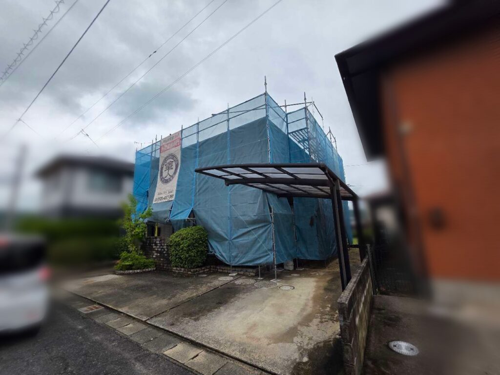 岡山市北区Ｓ様　外壁塗装・屋根塗装　外壁材：サイディングボード　屋根材：カラーベスト　使用塗料：外壁、無機ハイブリッド　屋根、無機ハイブリッド