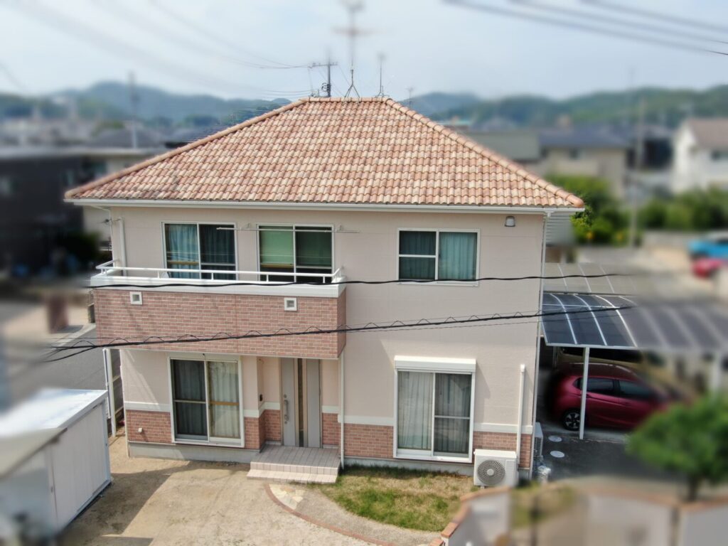 岡山市東区S様　外壁塗装工事（外壁無機塗料、クリヤー塗装）